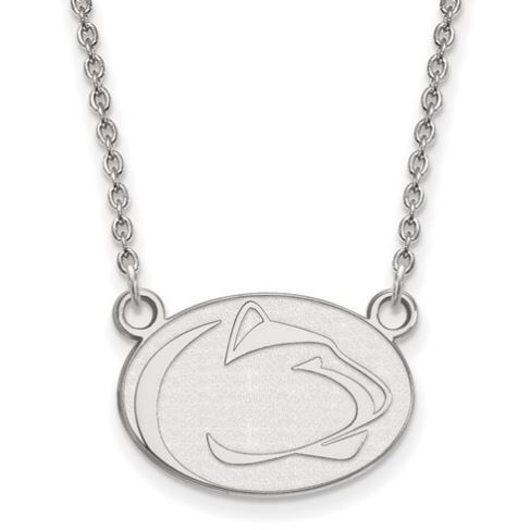 Penn State 14k White Gold Small Lion Head Necklace
