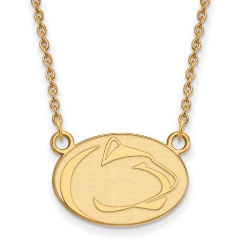 Penn State 14k Yellow Gold Lion Head Necklace Small