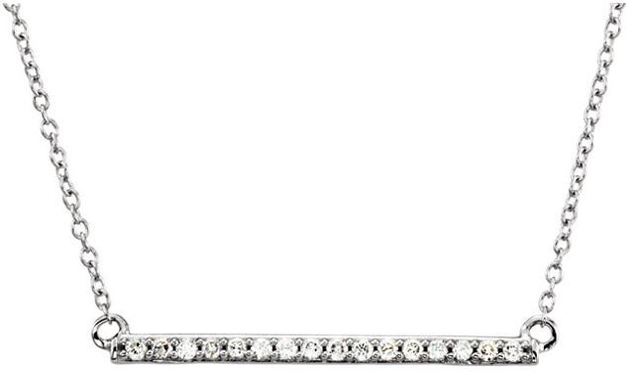 14kt White Gold Diamond Bar 18