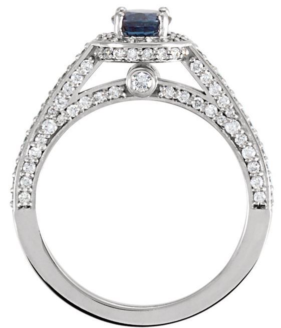 14kt White Gold Sapphire & 5/8 CTW Diamond Ring