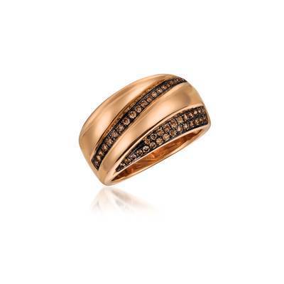 LeVian 14K Strawberry Gold&reg; Ring with Chocolate Diamonds&reg; 1/3 cttw