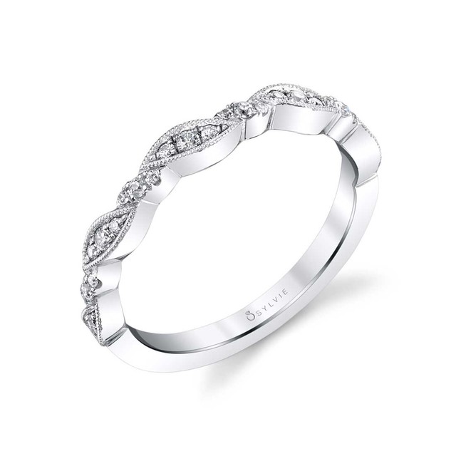 Vintage Inspired Stackable Diamond Band