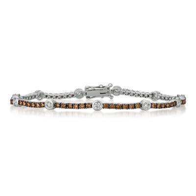LeVian Chocolate and Vanilla Diamond Bracelet in Vanilla Gold