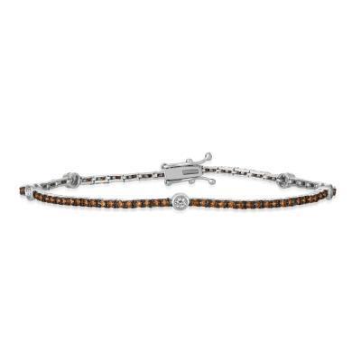 LeVian 1 1/5 ctw Chocolate and Vanilla Diamond Bracelet in Vanilla Gold