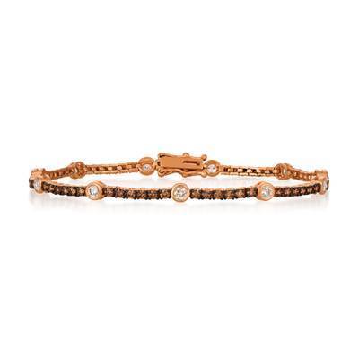 LeVian 14K Strawberry Gold&reg; Bracelet with Vanilla and Chocolate Diamonds&reg;