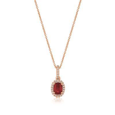 LeVian 14k Strawberry Gold Passion Ruby and Vanilla Diamond Pendant