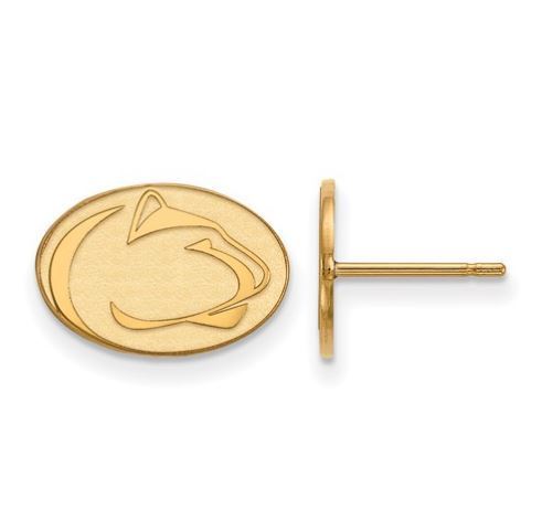 Penn State Gold Plated Sterling Silver Lion Head Small Stud Earring