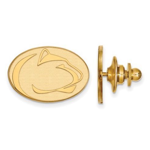 Penn State Sterling Silver Gold Plated Lion Head Lapel Pin