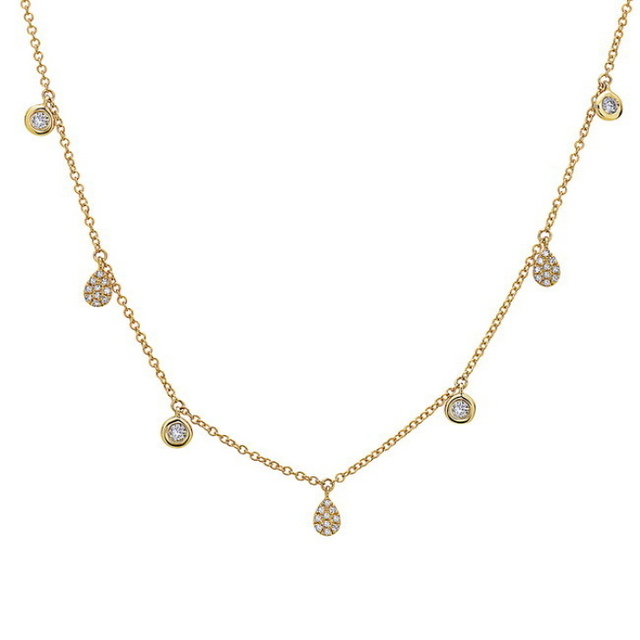 Dangling Diamond Station Necklace
