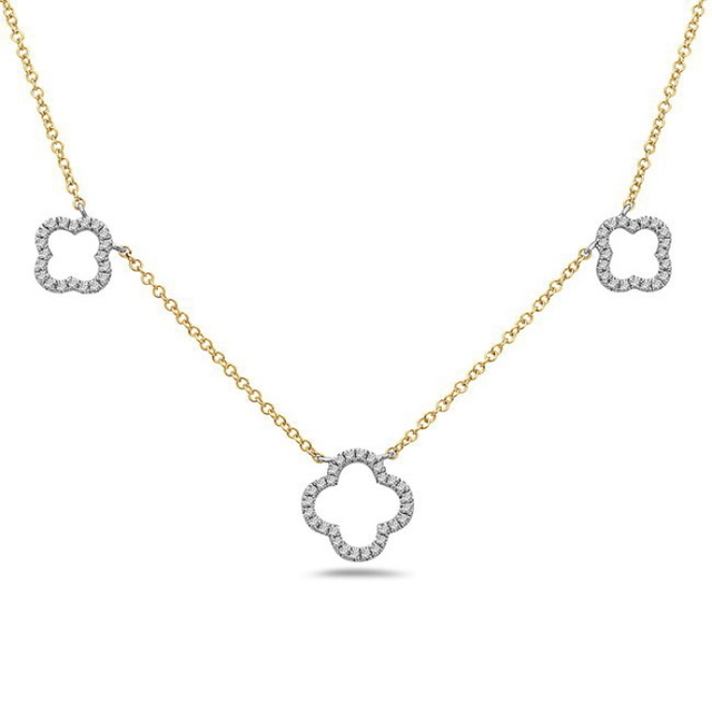 Diamond Quatrefoil Station Necklace