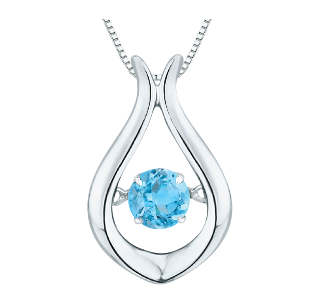 Special $69 Sterling Blue Topaz Dancing Pendant