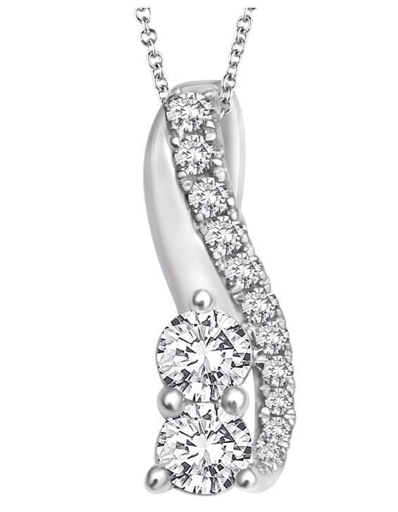 1/2 ct Two Diamond Necklace