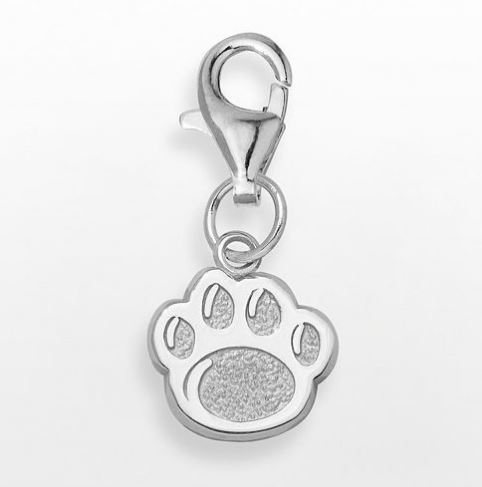 Penn State Sterling Silver 3/8 inch Paw with Lobster Clasp