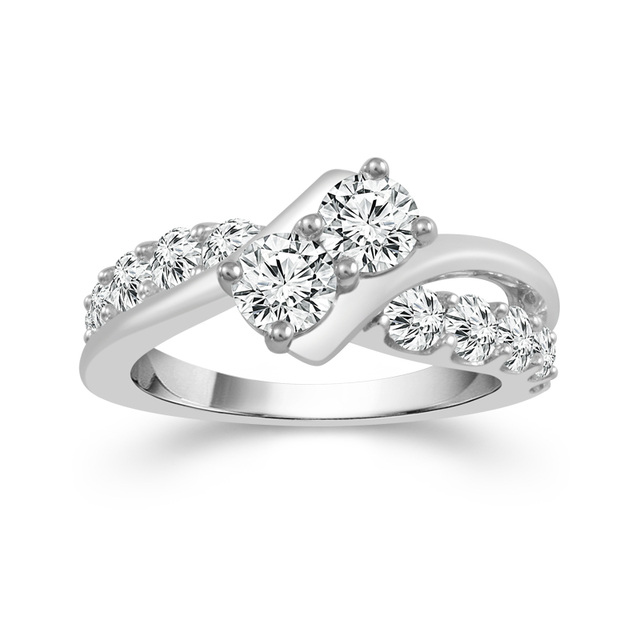 Two Diamond Ring 14K, 2 ct