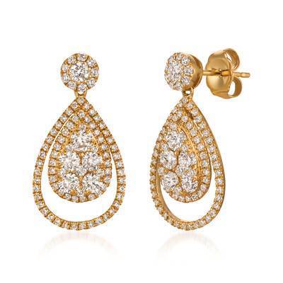 LeVian 14K Honey Gold Earrings with Vanilla Diamonds® 1 1/2 cttw