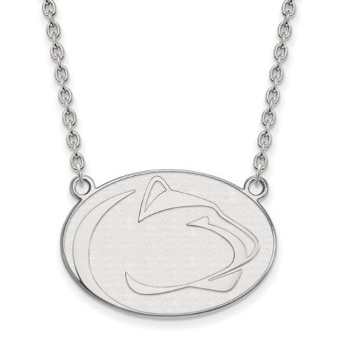Penn State Sterling Silver Lion Head Necklace Large