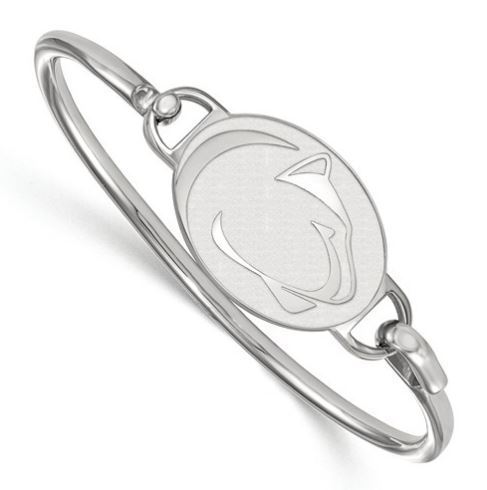 Penn State Sterling Silver Lion Head Bangle Bracelet