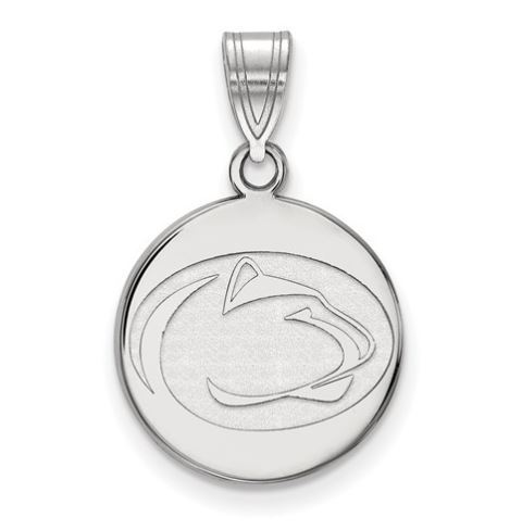 Penn State Sterling Silver Lion Head Disc Pendant