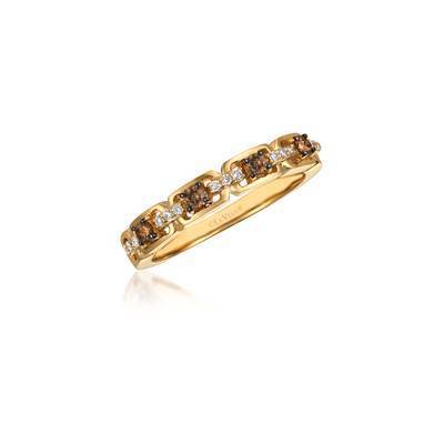 LeVian 14K Honey Gold Ring with Chocolate Diamonds® 1/5 cttw and Vanilla Diamonds® 1/15 cttw