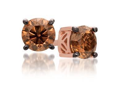 LeVian 14K Strawberry Gold® Earrings with Chocolate Diamonds® Studs 1 1/5 cttw