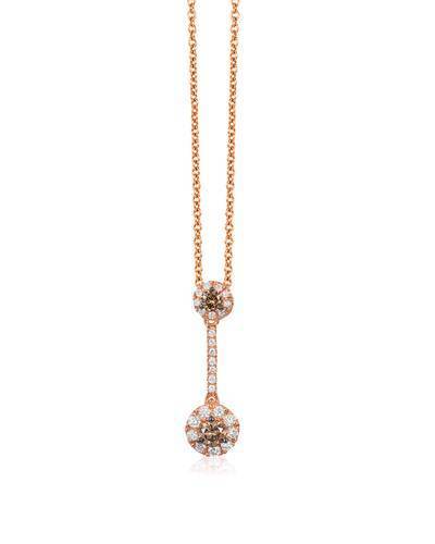 LeVian 14K Strawberry Gold® Pendant with Chocolate Diamonds® 1/5 cttw and Vanilla Diamonds® 1/6 cttw