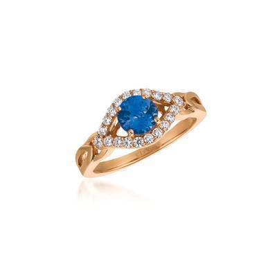 LeVian 14K Strawberry Gold® 5/8ct Blueberry Tanzanite® Ring with 1/3cttw Vanilla Diamonds®