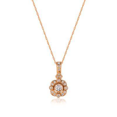 LeVian Vanilla Diamond® 1/4 cttw Pendant set in 14K Strawberry Gold®