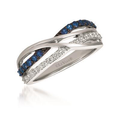 LeVian Blueberry Sapphires and Vanilla Diamonds Twisted Ring
