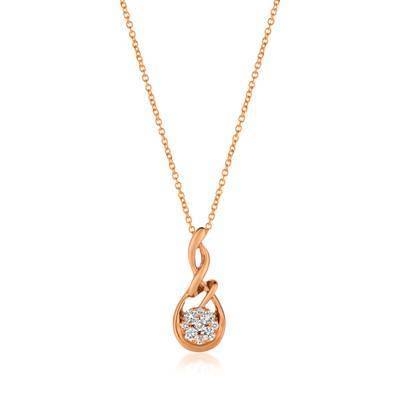LeVian 14K Strawberry Gold® Pendant with Vanilla Diamonds® 1/6 cttw