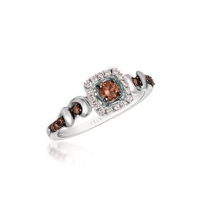 LeVian 14K Vanilla Gold® Ring with Chocolate Diamonds® 1/4 cttw and Vanilla Diamonds® 1/10 cttw