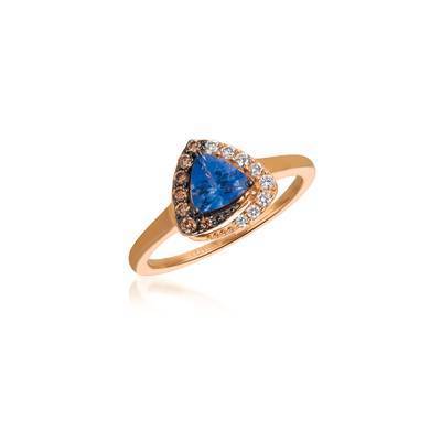 LeVian 14K Strawberry Gold® Blueberry Tanzanite® 5/8 ct Ring with Vanilla and Chocolate Diamonds®