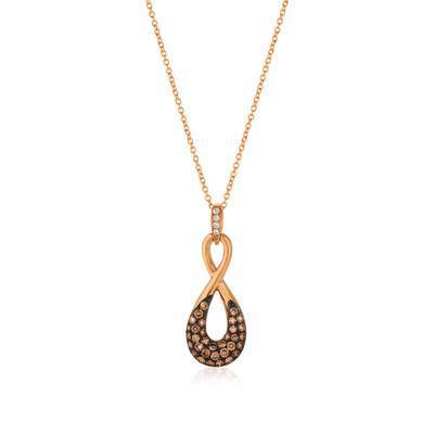 LeVian 14K Strawberry Gold® Pendant with Chocolate and Vanilla Diamonds®