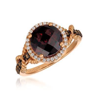LeVian 14K Strawberry Gold® 2 3/4 ct Pomegranate Garnet Ring with Chocolate and  Vanilla Diamonds®