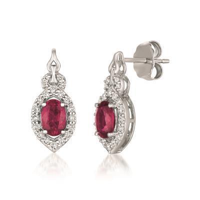LeVian Passion Ruby Earrings with Marquise Shaped Vanilla Diamond Halos