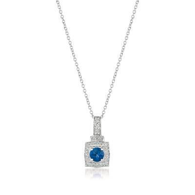 LeVian 14K Vanilla Gold® Blueberry Sapphire 1/3 cttw Pendant with Vanilla Diamonds® 1/6 cttw