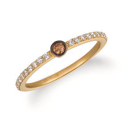 LeVian 14K Honey Gold Ring with Chocolate Diamonds® 1/20 cttw, Vanilla Diamonds® 1/5 cttw