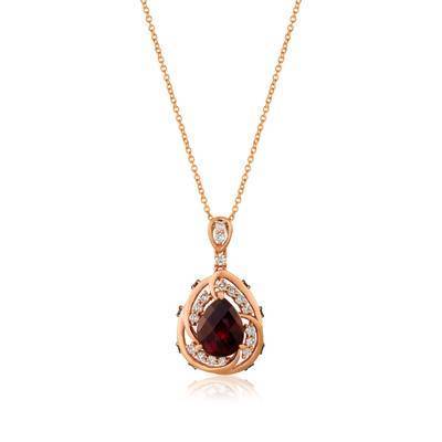 LeVian 14K Strawberry Gold® 2 5/8 ct Pomegranate Garnet  Pendant with Nude Diamonds and Chocolate Diamonds®