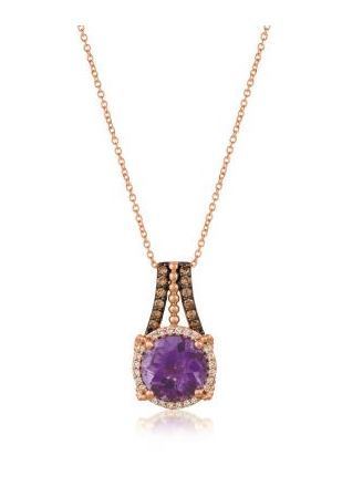 LeVian Grape Amethyst set in Strawberry Gold with Chocolate and Vanilla Diamonds