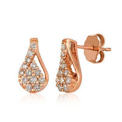 LeVian 14K Strawberry Gold® Earrings with Nude Diamonds 3/8 cttw