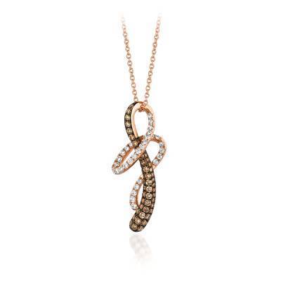 LeVian 14K Strawberry Gold® Pendant with Chocolate Diamonds® 1/2 cttw and Vanilla Diamonds® 1/3 cttw