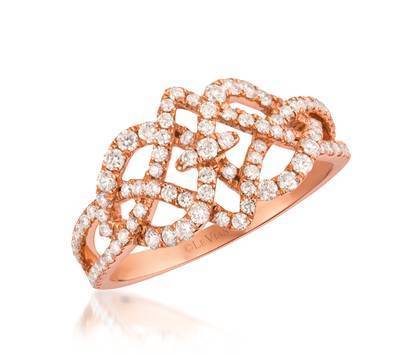 LeVian 14K Strawberry Gold® Ring with Vanilla Diamonds® 5/8 cttw