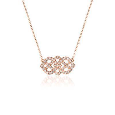 LeVian  14K Strawberry Gold® Necklace with Vanilla Diamonds® 1/2 cttw
