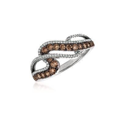 LeVian 14K Vanilla Gold® Ring with Chocolate Diamonds® 1/2 cttw and  Vanilla Diamonds® 1/5 cttw