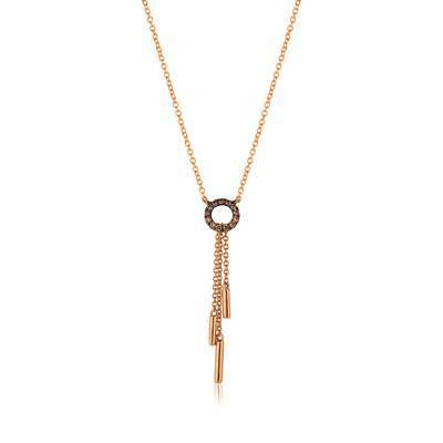 LeVian 14K Strawberry Gold® Necklace with Chocolate Diamonds® 1/10 cttw