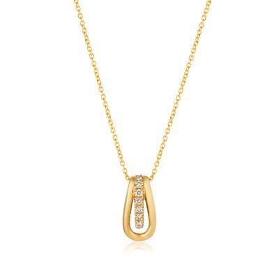 LeVian  14K Honey Gold Pendant with Nude Diamonds 1/10 cttw