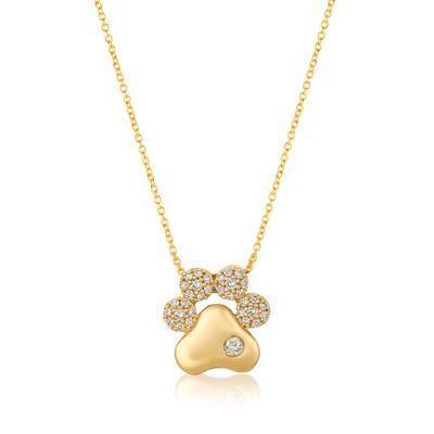 LeVian 14K Gold Paw Pendant  Diamonds 1/3 cttw