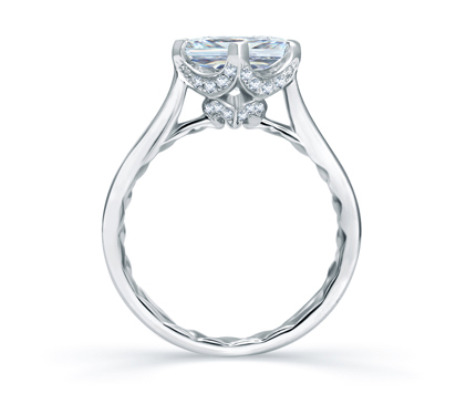 A. Jaffe Simple Princess Cut Quilted Engagement Ring