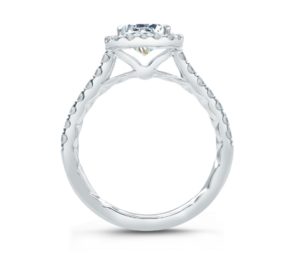 A. Jaffe Emerald Cut Halo Engagement Ring
