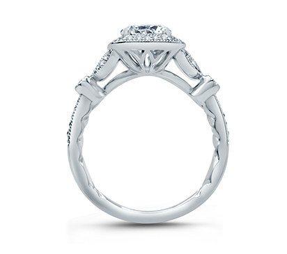 A. Jaffe Floral Inspired Modern Vintage Halo Engagement Ring