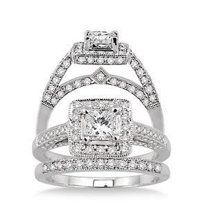 Lovely 1.25 Carat Complete Diamond Wedding Set